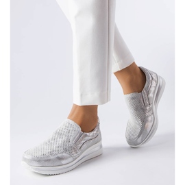 Hopeiset, avoimet kiilamaiset lenkkarit hopea 1