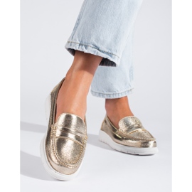 Kultaiset mokasiinit paksulla Shelovet-tasolla kultainen 1