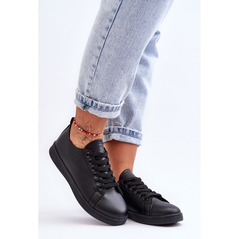 PE1 Naisten nahkaiset klassiset tennarit, mustat Unlimited 1