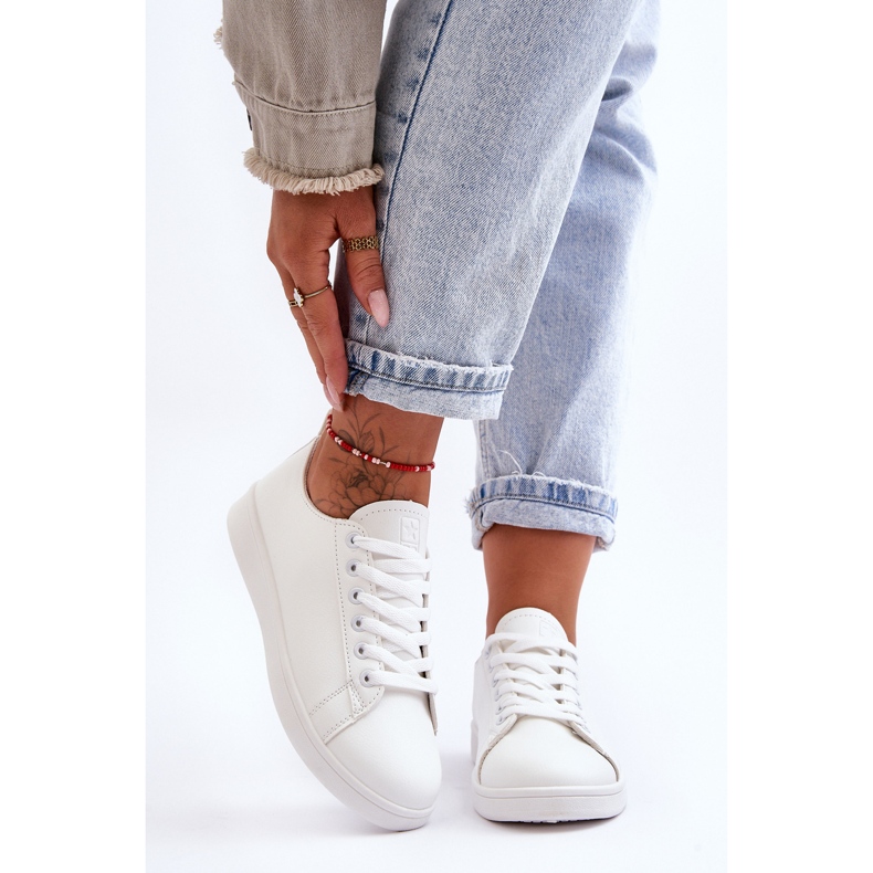 PE1 Naisten nahkaiset klassiset tennarit, valkoinen Unlimited 2