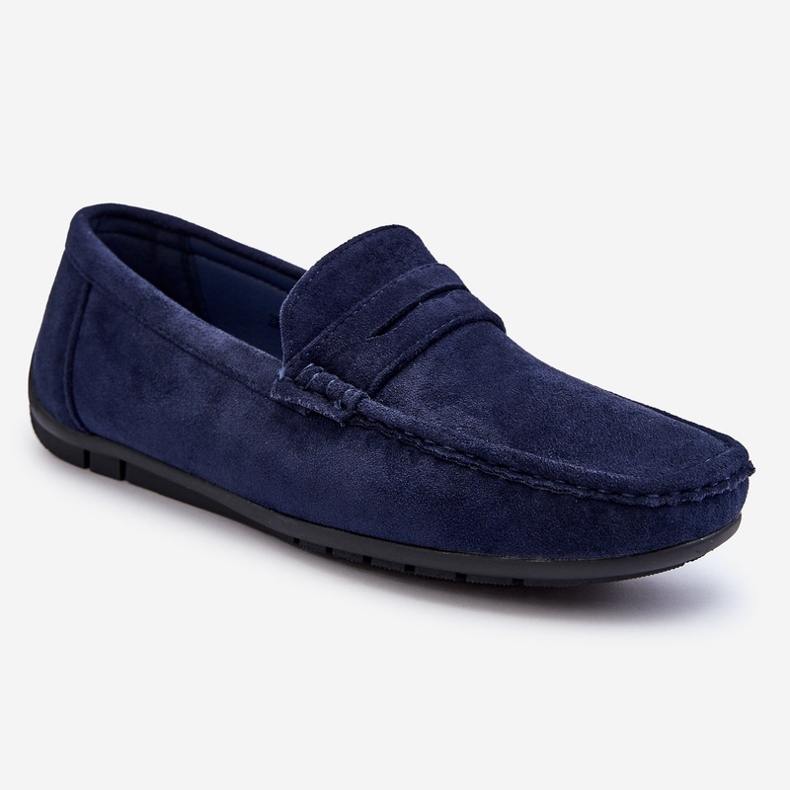 Miesten Wesley Navy mokkanahkaiset loaferit sininen 1