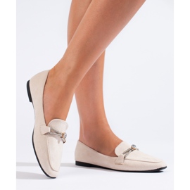 Shelovet beige-mokkanahkakoristeiset slip-on loaferit 1