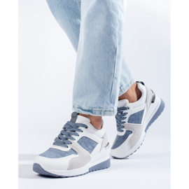 Naisten Shelovet wedge -lenkkarit, valkoiset ja siniset sininen 1