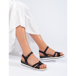 Mustat naisten Shelovet-kiila sandaalit 1