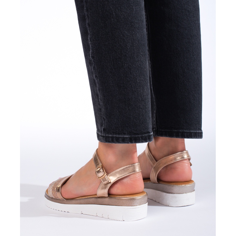 Naisten alustasandaalit Shelovet kultaa kultainen 2