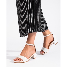 Klassiset tyylikkäät naisten Shelovet matalakorkoiset sandaalit valkoinen 1