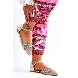 Naisten tyylikkäät litteät sandaalit, kultaa kultainen 5