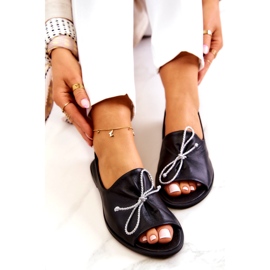 Nahkaiset naisten balerinat Nicole 2660/001 musta 5