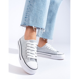 Shelovetin harmaat brokadilenkkarit paksulla pohjalla 1