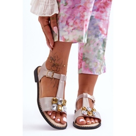 Naisten sandaalit S.Barski kivillä KV-2775-30 beige 1