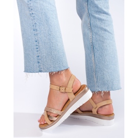 Shelovet beige-kiila sandaalit ruskea 1