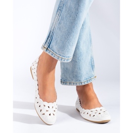 Harjakatkoiset naisten valkoiset Shelovet-balerinat valkoinen 1