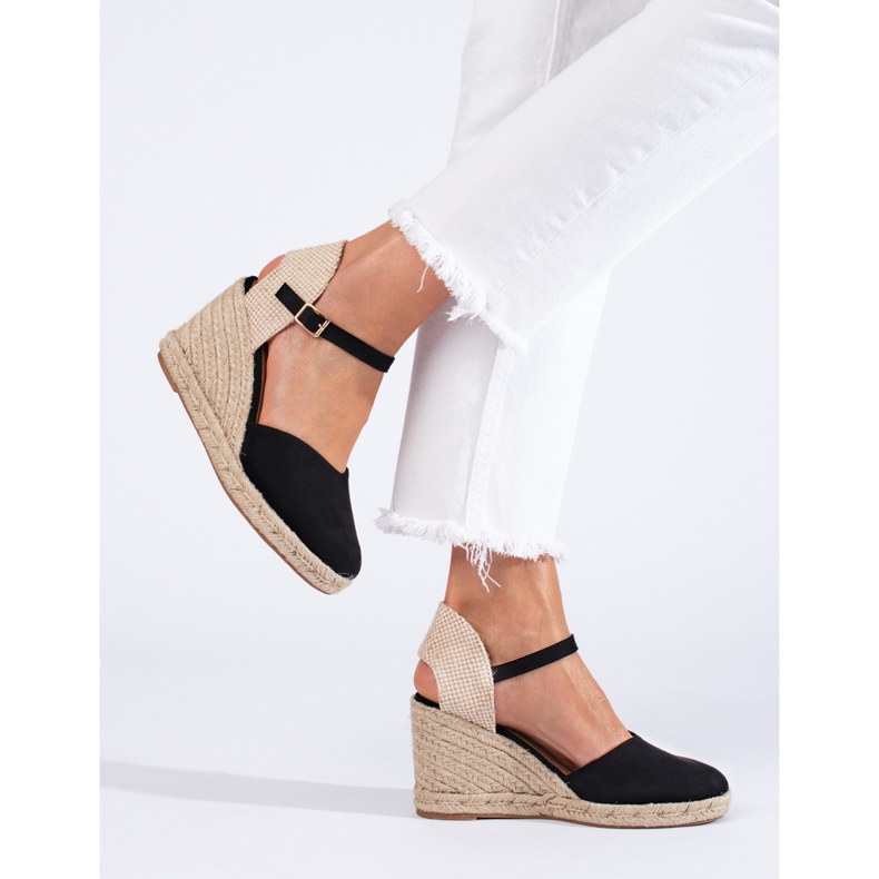 Naisten mustat Shelovet wedge espadrillit 1