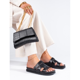 Mustat naisten tossut paksulla Shelovet-tasolla 1