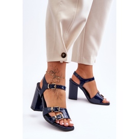 S. BARSKI Lakatut S.Barski 80-3 korkeakorkoiset sandaalit laivastonsiniset sininen 2