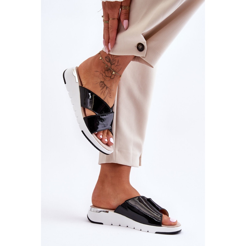 Lakatut matalakiilatossut S.Barski AL22469 Musta 2