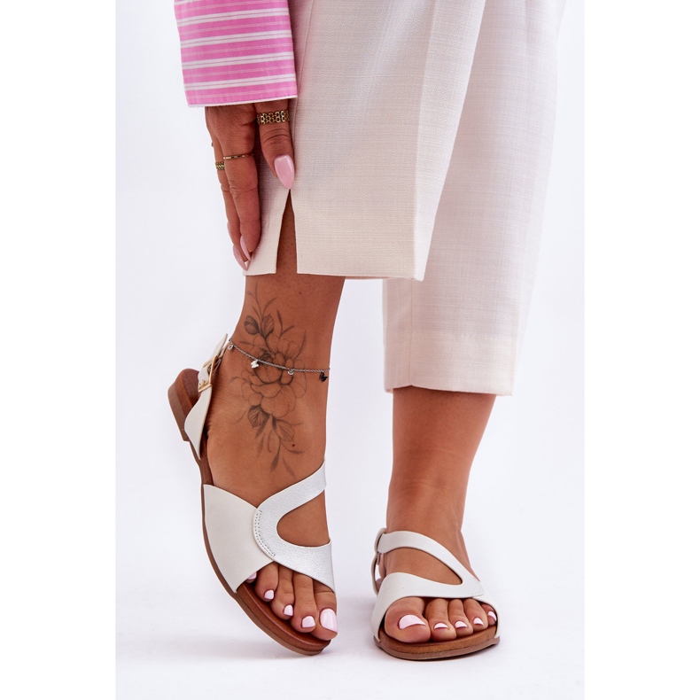 Naisten litteät sandaalit S.Barski 541-22 hopea 2