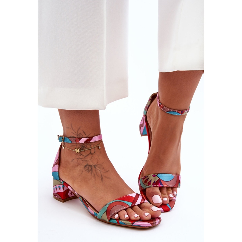 Kuviolliset satiinikorkokengät sandaalit Pink Mix Inspire Me! monivärinen 2