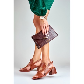 La.Fi Ruskeat nahkaiset stilettosandaalit 2