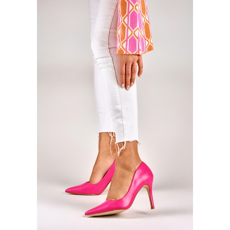 Vaaleanpunaiset korkokengät eko-nahasta vaaleanpunainen 2