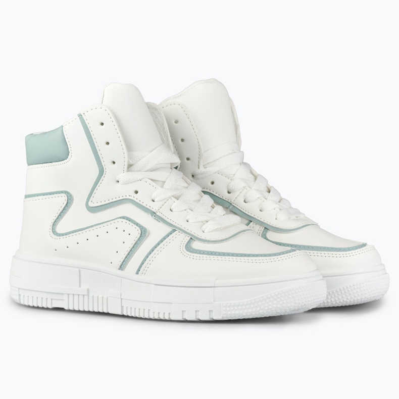 Valkoiset urheilukengät nilkan yläpuolella valkoinen 1