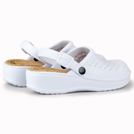 Mukavat naisten tossut peitetyillä sormilla valkoinen 1