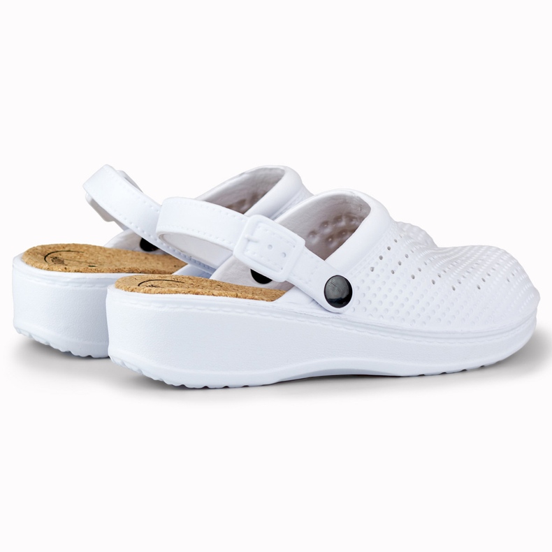 Mukavat naisten tossut peitetyillä sormilla valkoinen 1