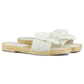 Naisten valkoiset tossut rusetilla valkoinen 2