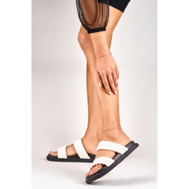 Naisten mustavalkoiset kudotut tossut valkoinen 2