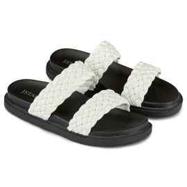 Naisten mustavalkoiset kudotut tossut valkoinen 1