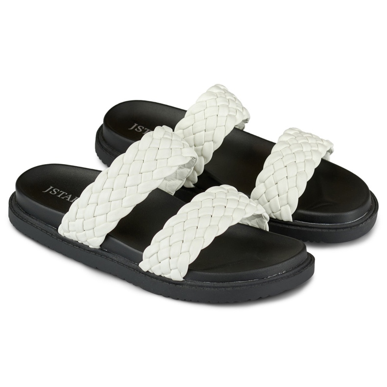 Naisten mustavalkoiset kudotut tossut valkoinen 1