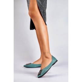 Tyylikkäät naisten balerinat koristeilla vihreä 2