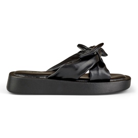 Naisten mustat tossut eko-nahasta 2