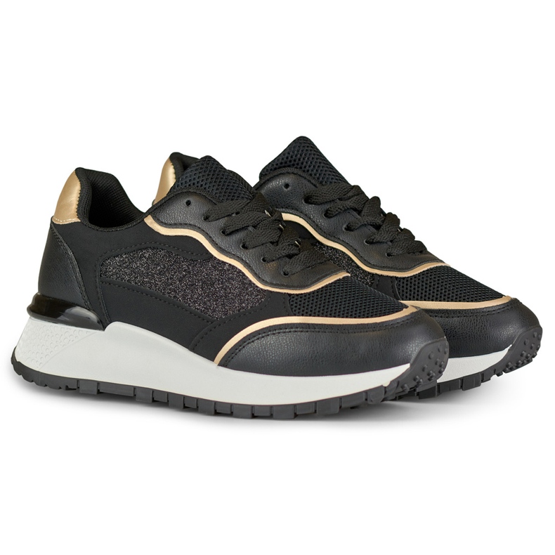 Naisten mustat kiiltävät lenkkarit 2