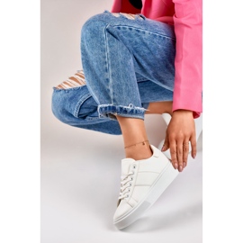 Naisten valkoiset tennarit alustalla valkoinen 1