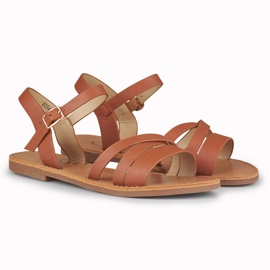 Naisten violetit ruskeat litteät sandaalit 2