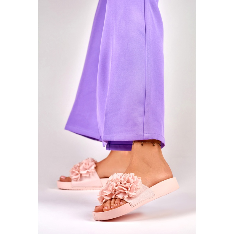 Violett naisten vaaleanpunaiset kukalliset tossut vaaleanpunainen 2