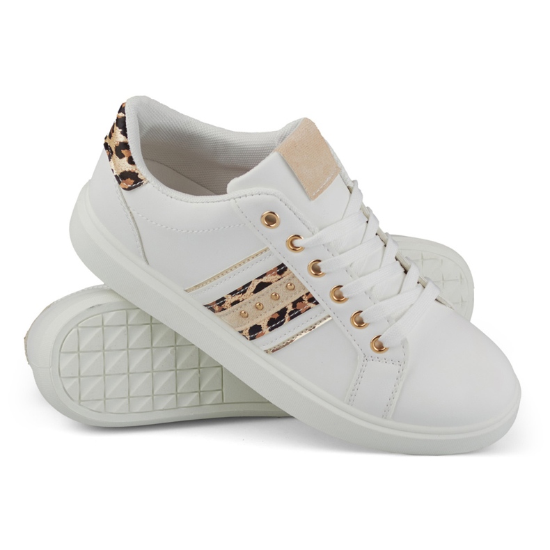 Valkoiset naisten urheilukengät herkällä koristeella valkoinen 2