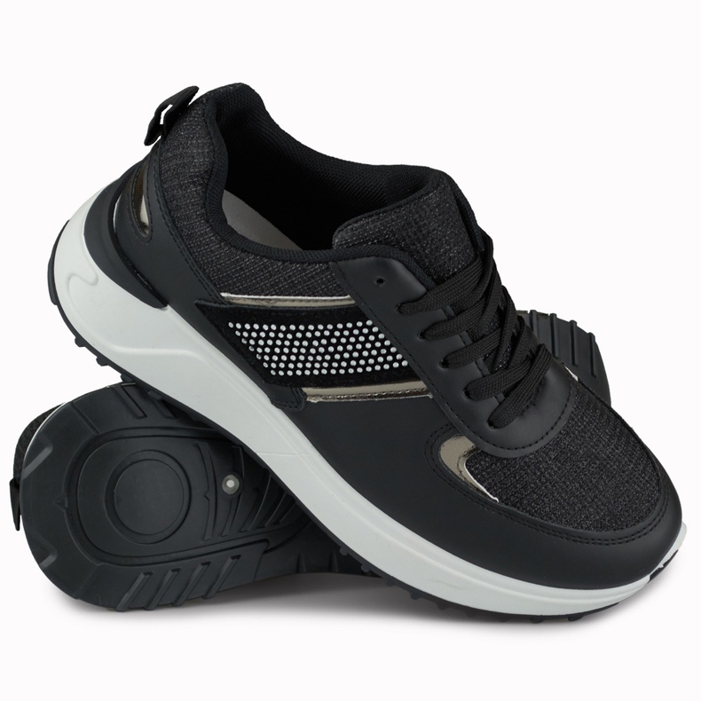 Naisten mustat vapaa-ajan urheilukengät 1