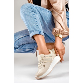 Naisten beigenväriset vapaa-ajan urheilukengät 1