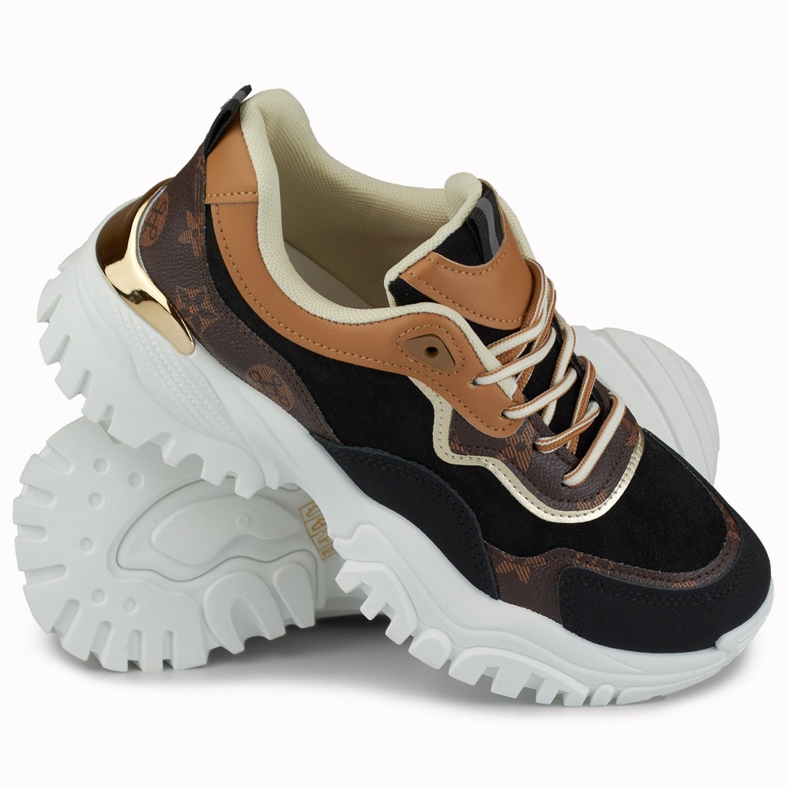 Naisten lenkkarit Fanny-printillä musta 1