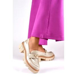 Lakatut beigen väriset muodikkaat naisten housut 2