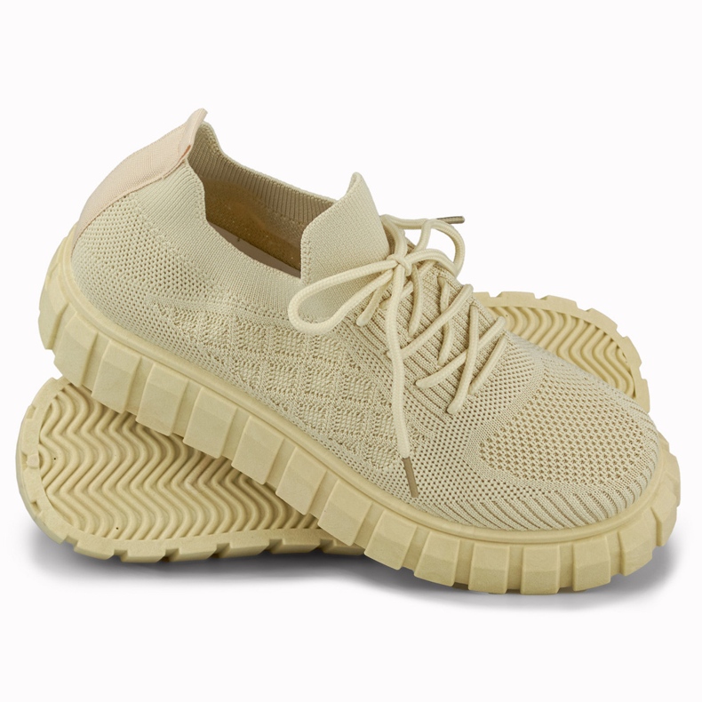 Joustavat beigenväriset naisten urheilukengät 2