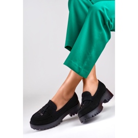 Naisten klassiset mustat mokkanahkahousut 2