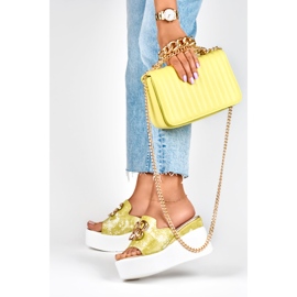 Naisten lime wedge sandaalit Lemon vihreä 2