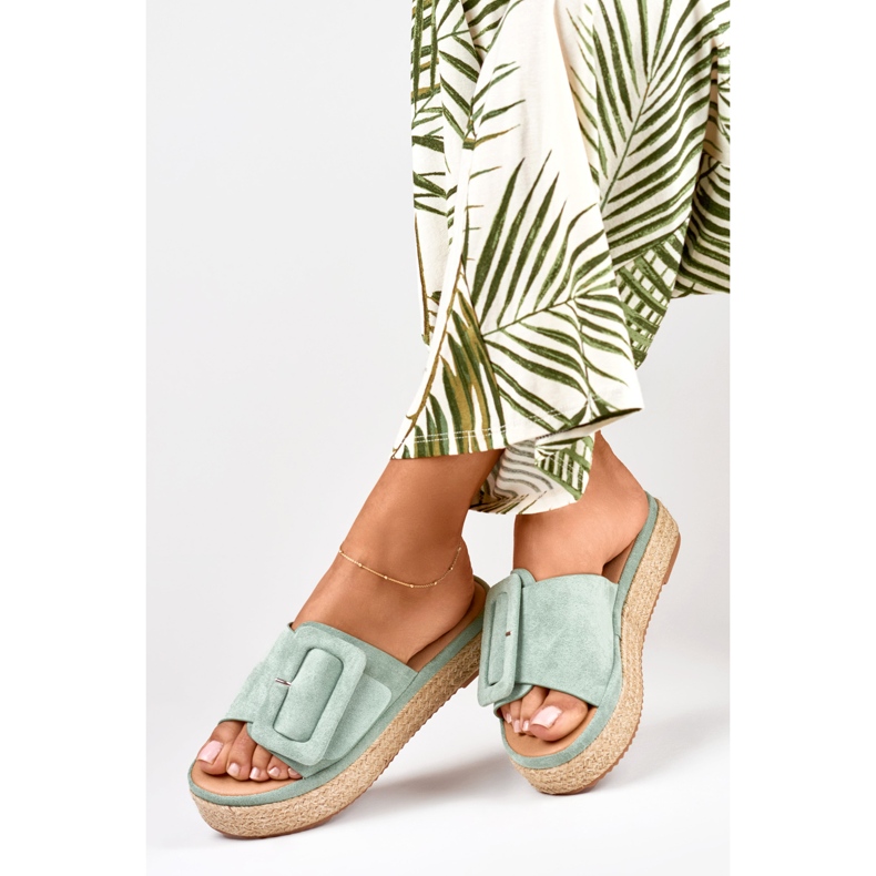Naisten mokkanahka turkoosi espadrillit sininen 1