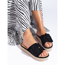 Mustat mokkanahkaiset espadrillit Shelovet-tasolla 2