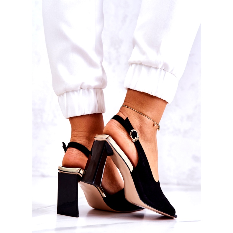 S. BARSKI Naisten mokkanan sandaalit postissa koristeella musta 6