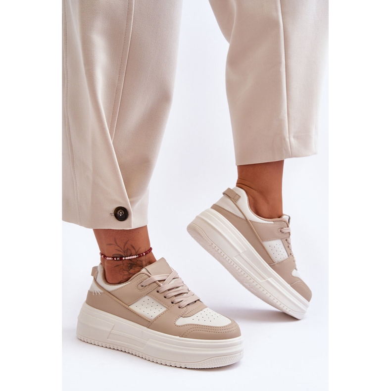 FJ1 Naisten urheilukengät massiivisella alustalla beige Belisso 1