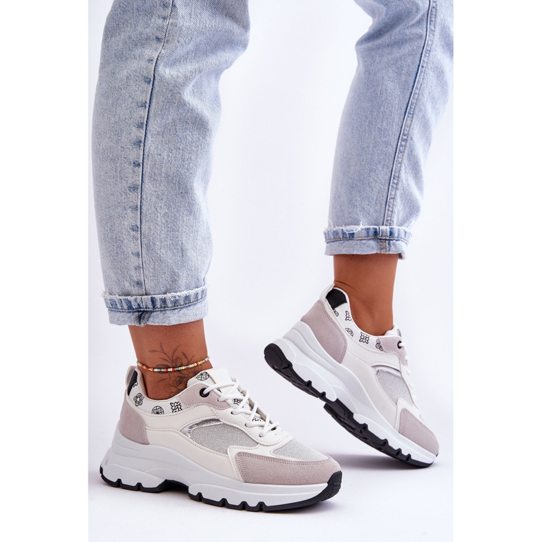 PM1 Nauhalliset urheilukengät valkoisella pakoalustalla valkoinen 2